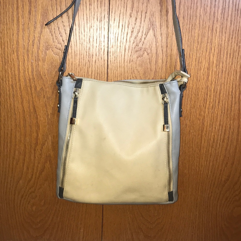 Cream and grey cross body